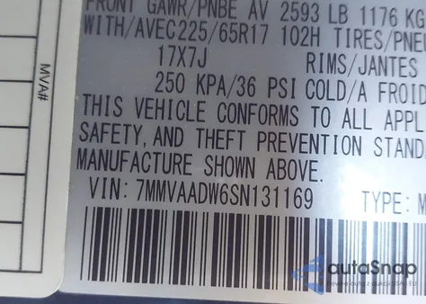 2025 Mazda Cx-50 Hybrid Premium Package z USA, uszkodzony, nr VIN 7MMVAADW6SN131169